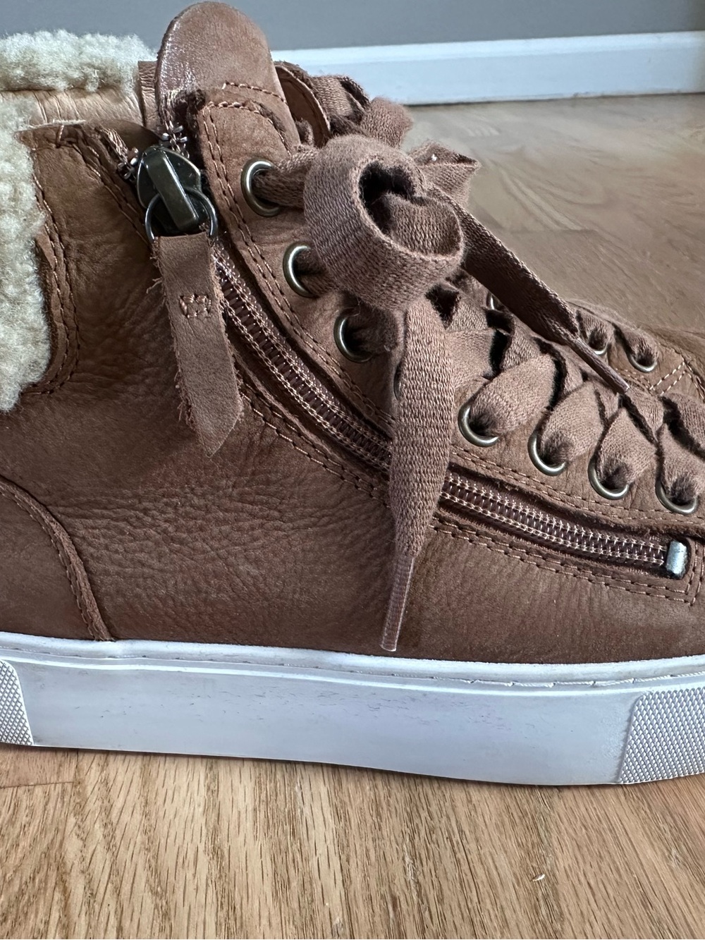 Women's Brown Suede UGG boot with Shearling Trim